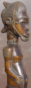 Statuette Africaine --Anctre Mle Baoul-- Cte d'Ivoire Profil