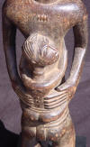 Statuette Africaine - Maternite Baoule - Côte d'Ivoire -  Détails du dos